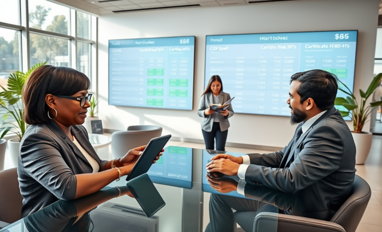 A person analyzing different financial rates on a laptop.
