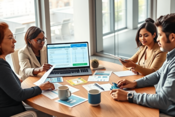 A person comparing various credit card offers on a digital device.