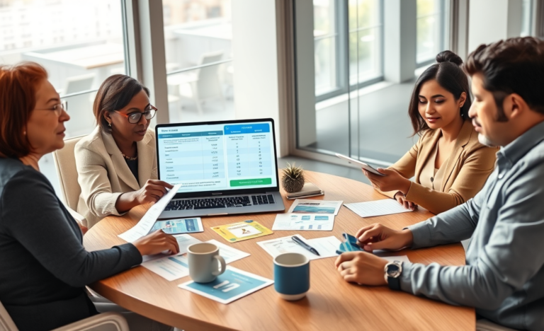 A person comparing various credit card offers on a digital device.