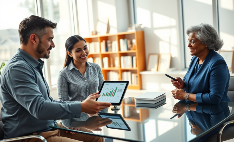 A person reviewing mortgage options with low rates displayed on a laptop.
