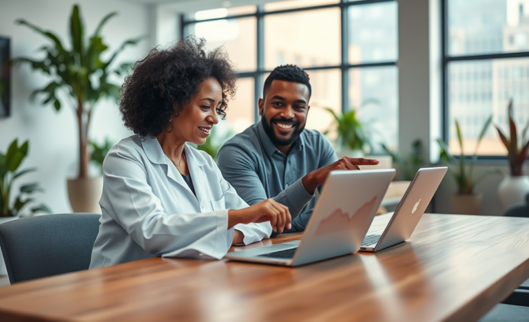 A healthcare professional consulting with a patient for instant results.