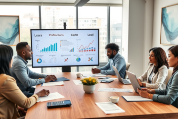 A person looking for loan options on a laptop.