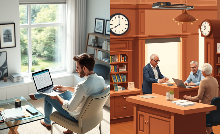 A visual representation of online and traditional loan comparisons.