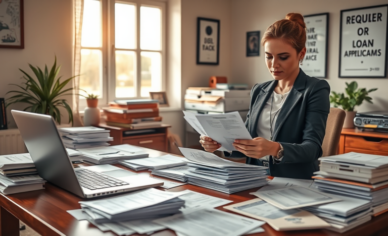 A checklist illustrating necessary documents for loan application.