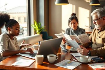 A person reviewing their credit report and discussing strategies to improve credit score