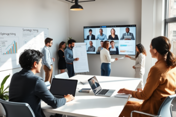 Illustration depicting efficient hiring strategies to reduce costs.