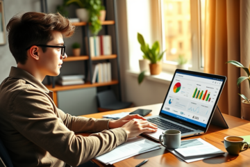 A person using a credit simulator on a laptop to explore financial scenarios.