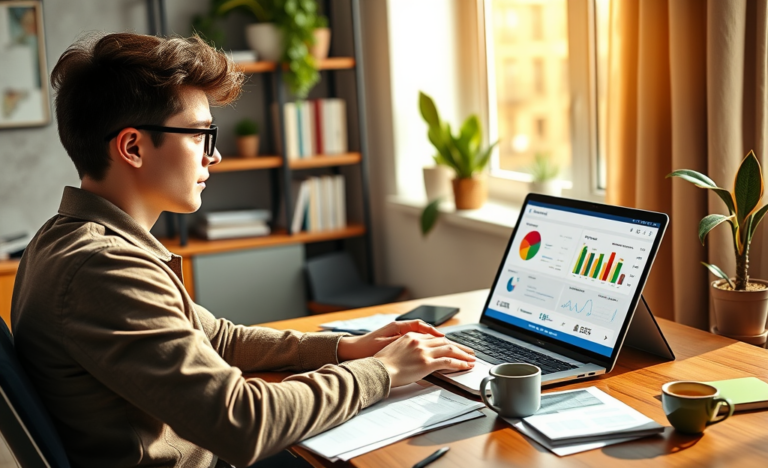 A person using a credit simulator on a laptop to explore financial scenarios.