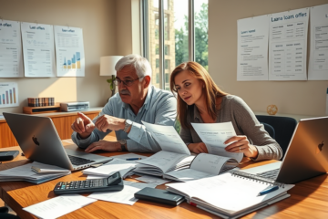 A person comparing interest rate offers to identify the best deal.